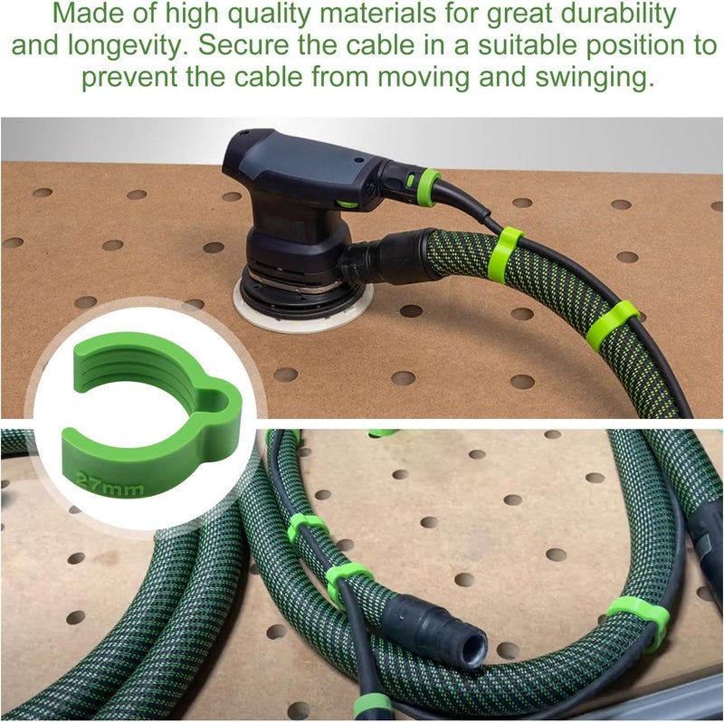 seork 10-Pack Tidy Workshop Heavy-Duty Dust Hose Organizer Clips 37mm Fits for Festool D27 Vacs, Sanders & Extractors - Image 4